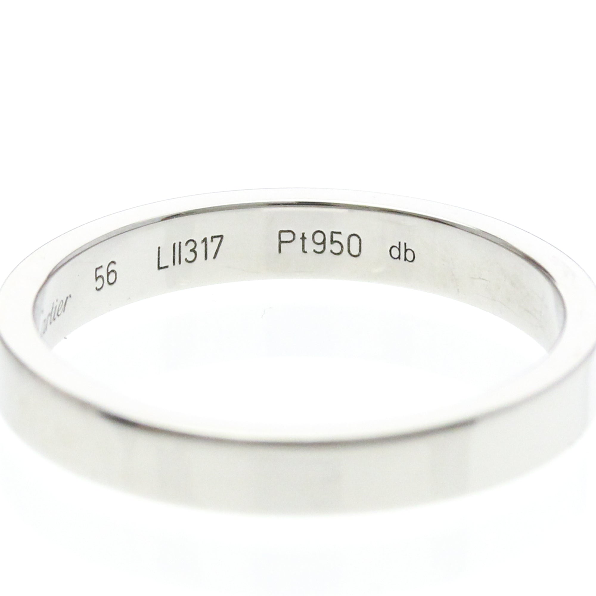 Cartier C De Cartier Wedding Band Platinum Silver Platinum Ring Jewelry (Pre-Owned)