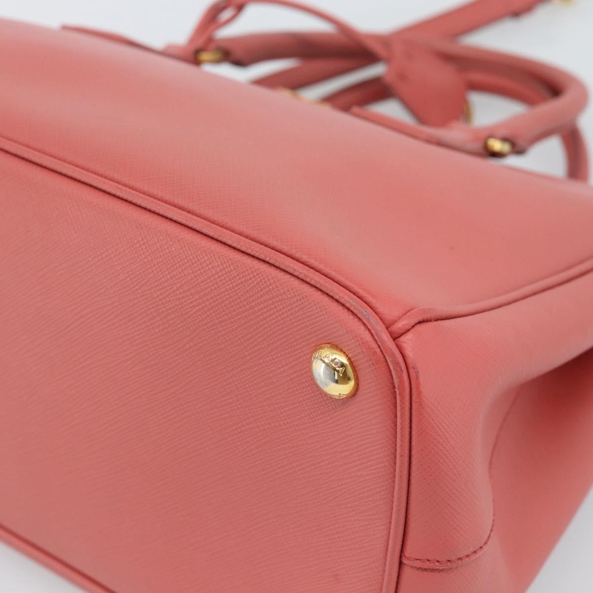 Prada Galleria Double Zip Saffiano Leather Pink Leather Tote Bag Bag (Pre-Owned)