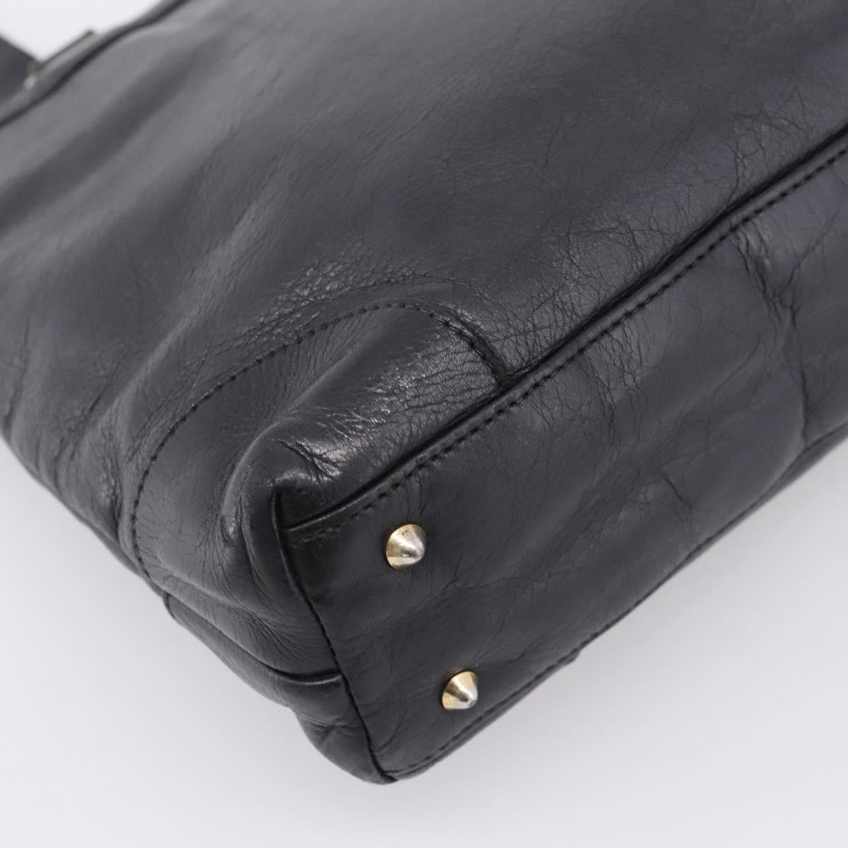 Celine Tote Leather Black Leather Tote Bag Bag (Pre-Owned)