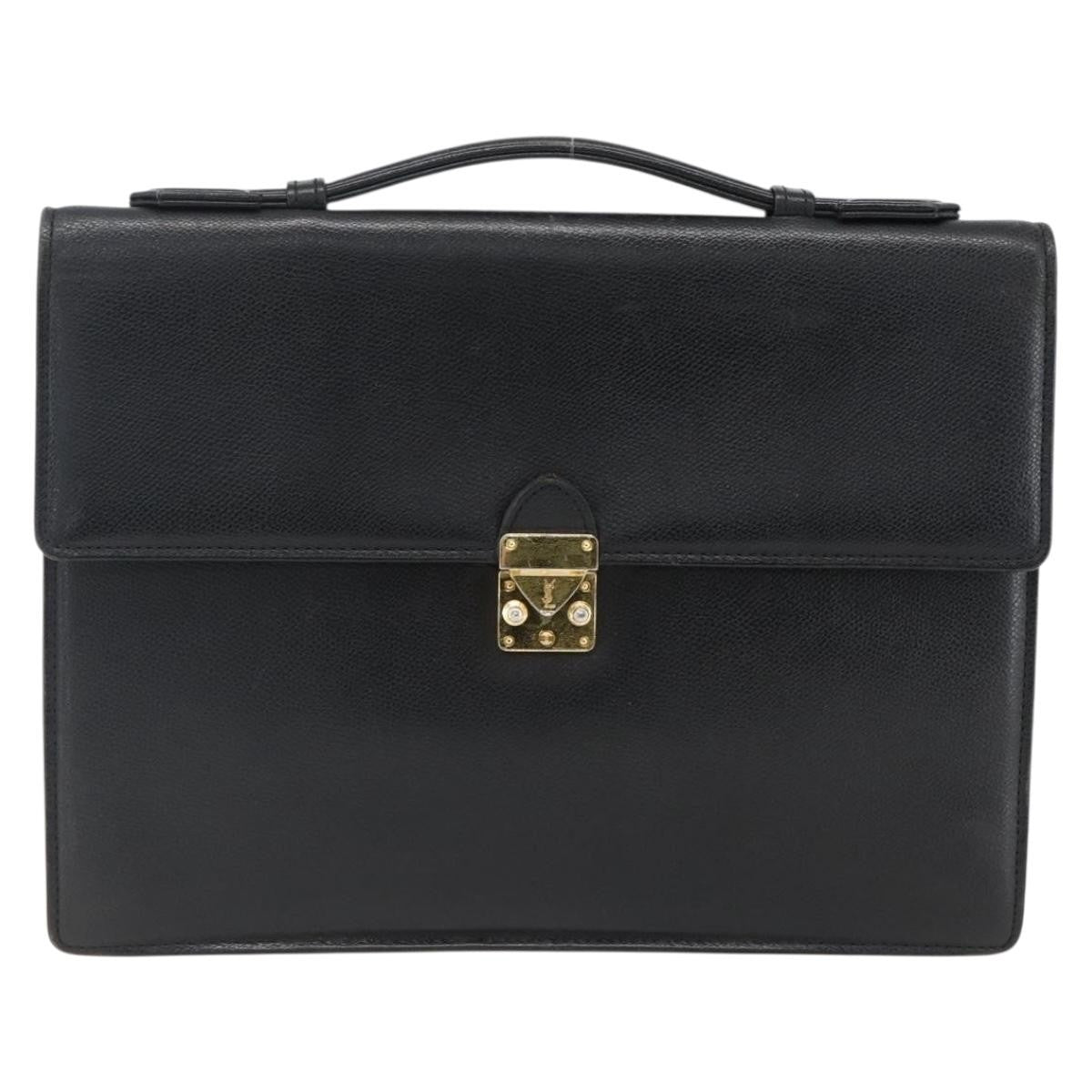 Saint Laurent Handbag Leather Black Leather Handbag (Pre-Owned)