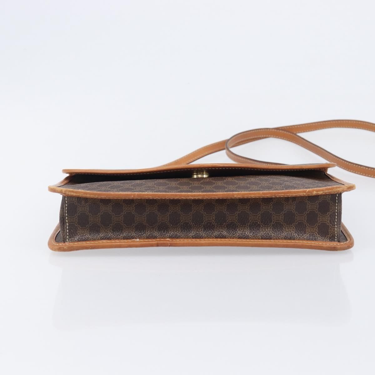 Celine Macadam Shoulder Canvas Brown Canvas Crossbody Bag Bag (Pre-Owned)