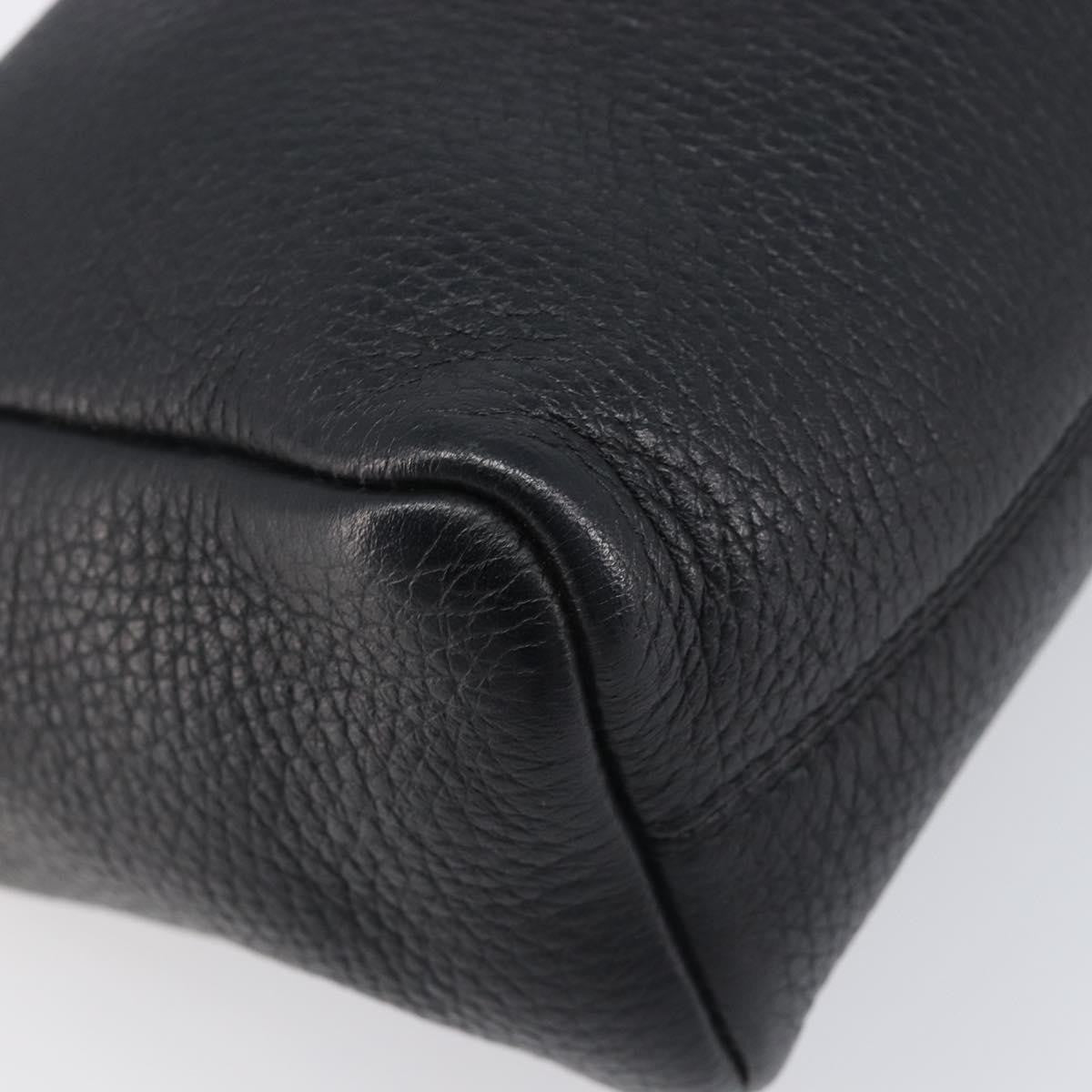 Burberry Shoulder Leather Black Leather Shoulder Bag Bag (Pre-Owned)
