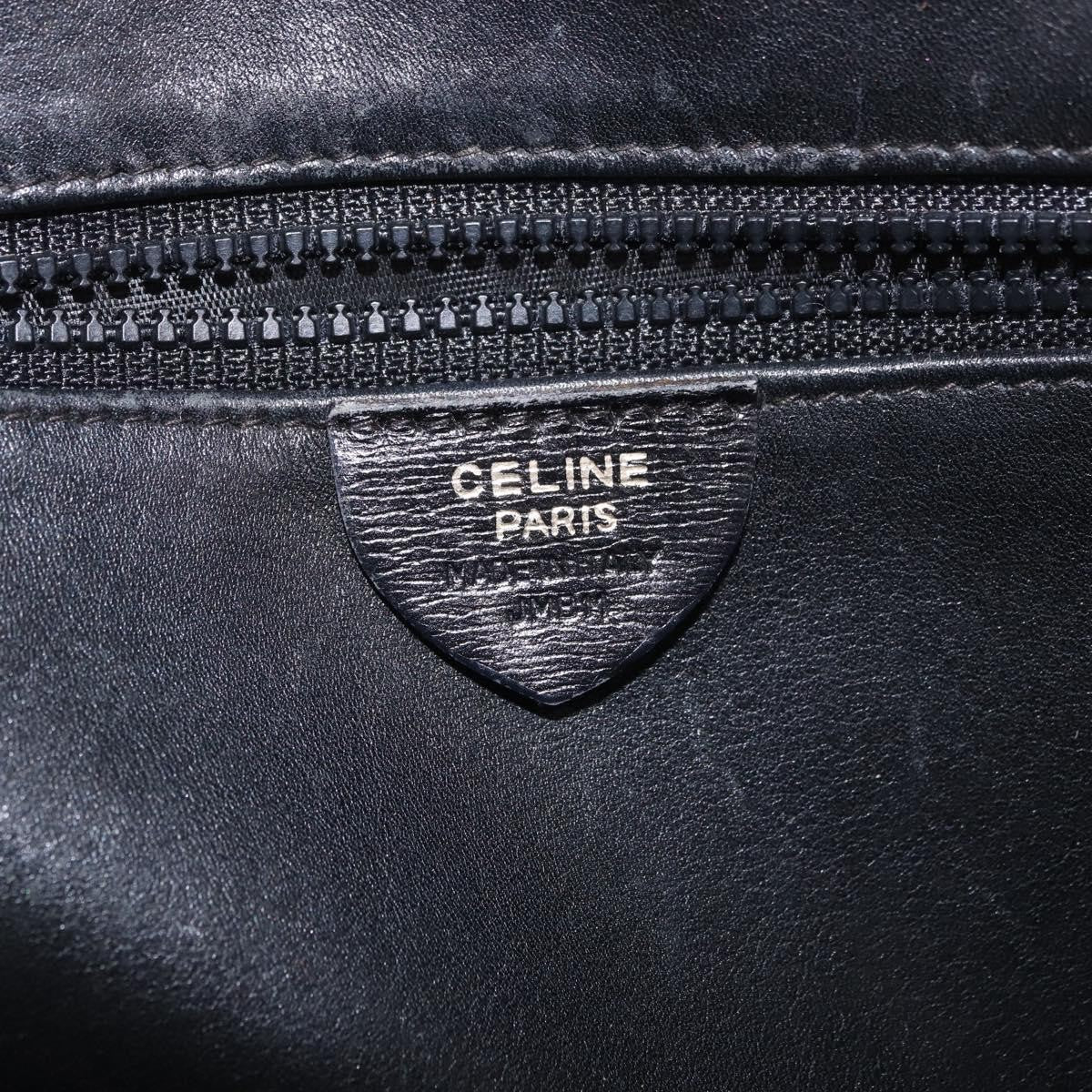 Celine Vintage Circle Logo Leather Black Leather Shoulder Bag Bag (Pre-Owned)