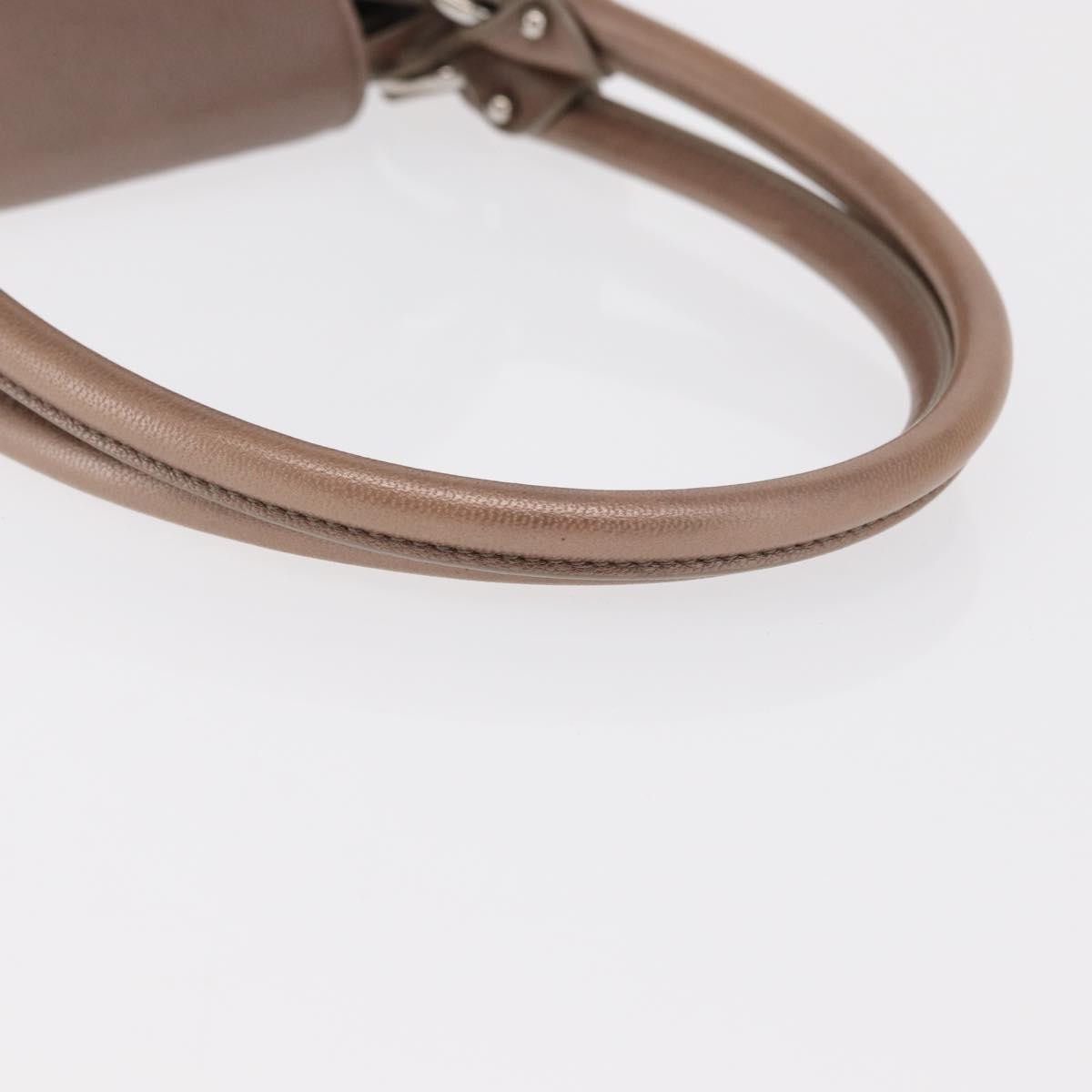 Salvatore Ferragamo Gancini Leather Beige Leather Handbag (Pre-Owned)
