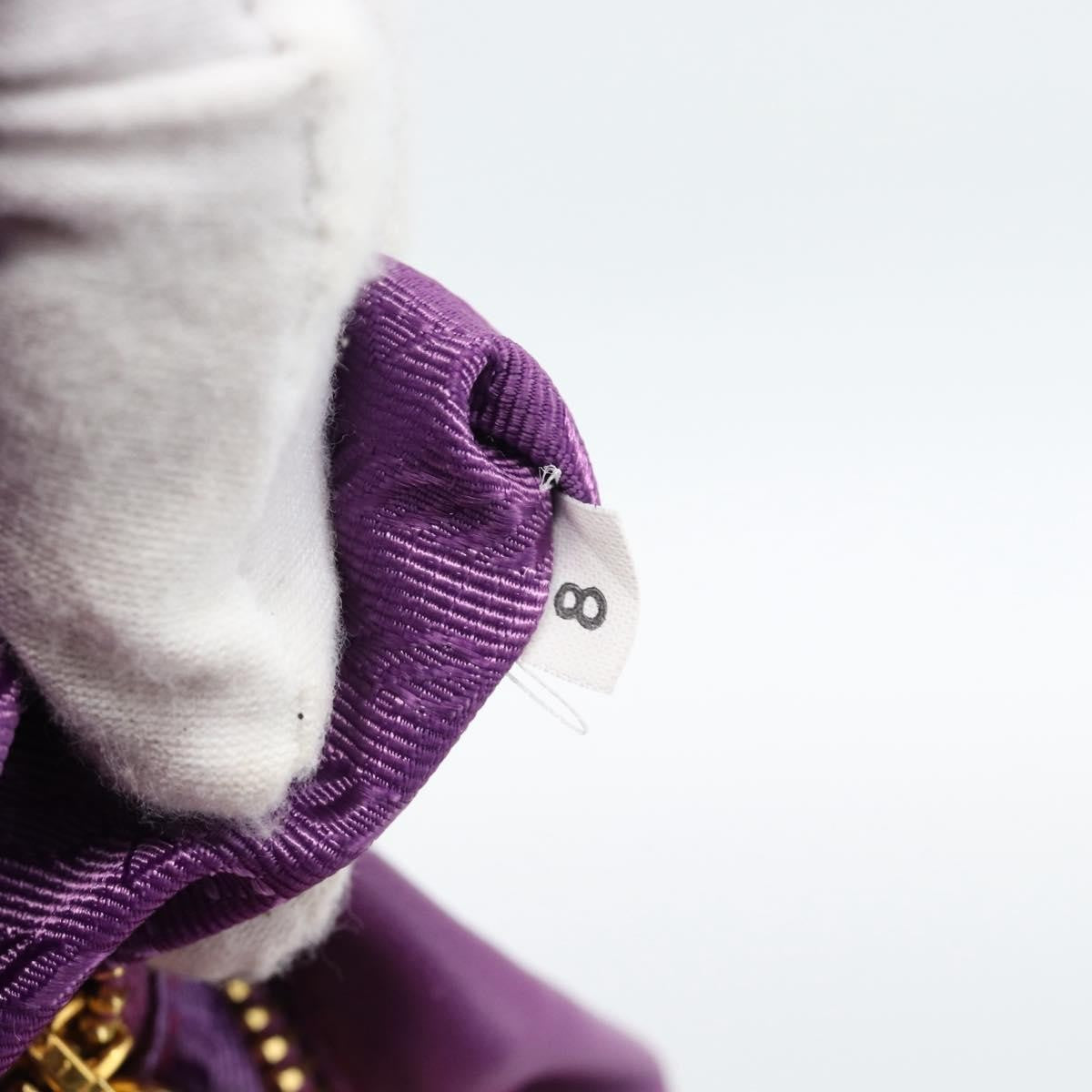 Prada Fold Over Chain Flap Soft Calf Purple Leather Handbag (Pre-Owned)