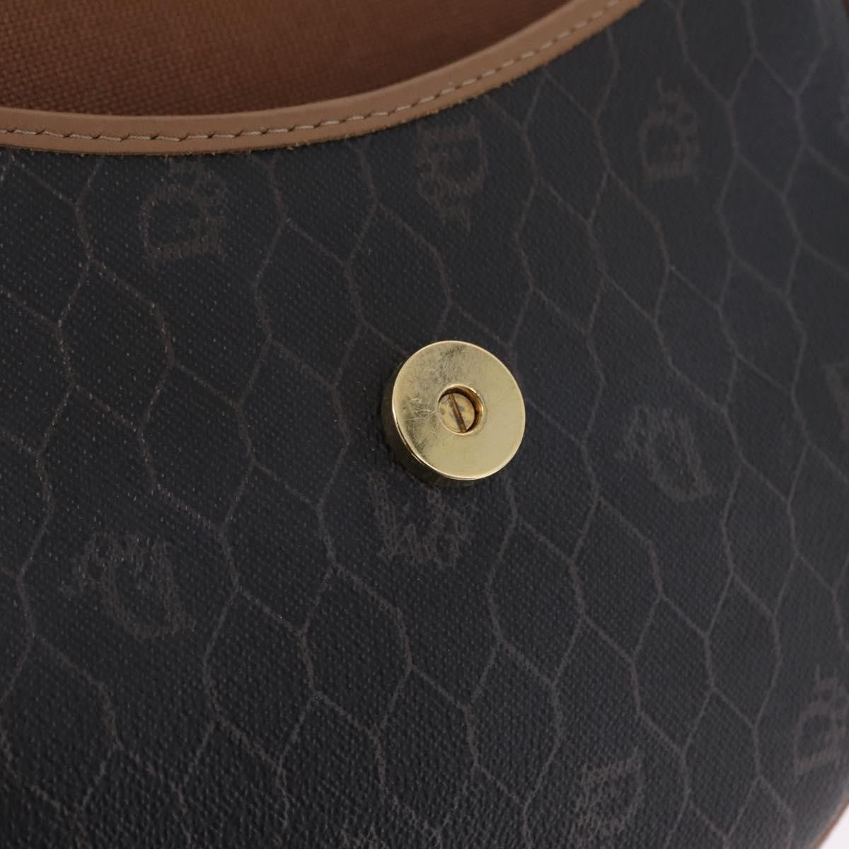 Christian Dior Vintage Honeycomb Canvas Black Canvas Shoulder Bag Bag (Pre-Owned)