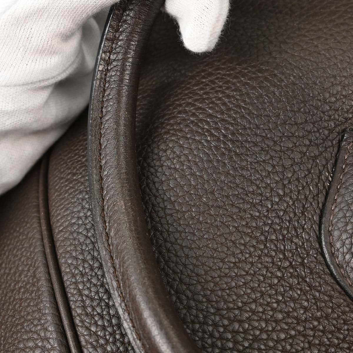 Hermes Paris-Bombay Clémence Brown Leather Handbag (Pre-Owned)