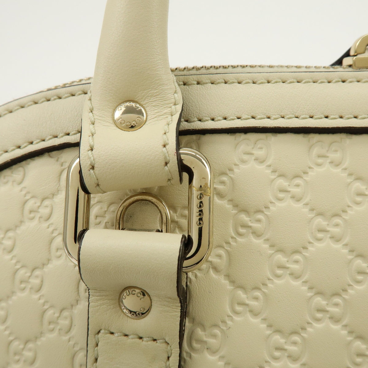 Gucci Convertible Dome Satchel Microguccissima Leather Beige Leather Handbag (Pre-Owned)