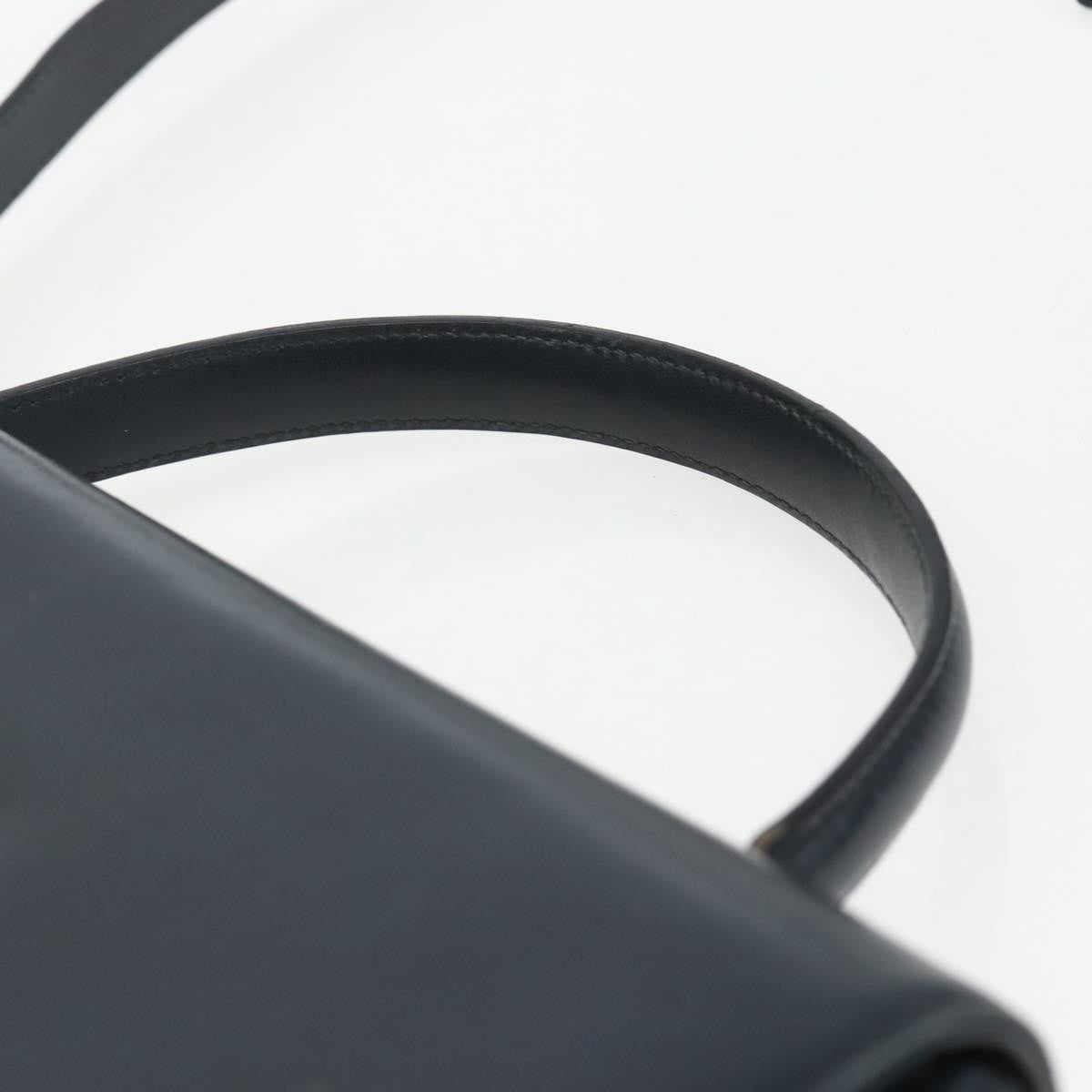 Salvatore Ferragamo Gancini Convertible Top Handle Leather Navy Leather Handbag (Pre-Owned)