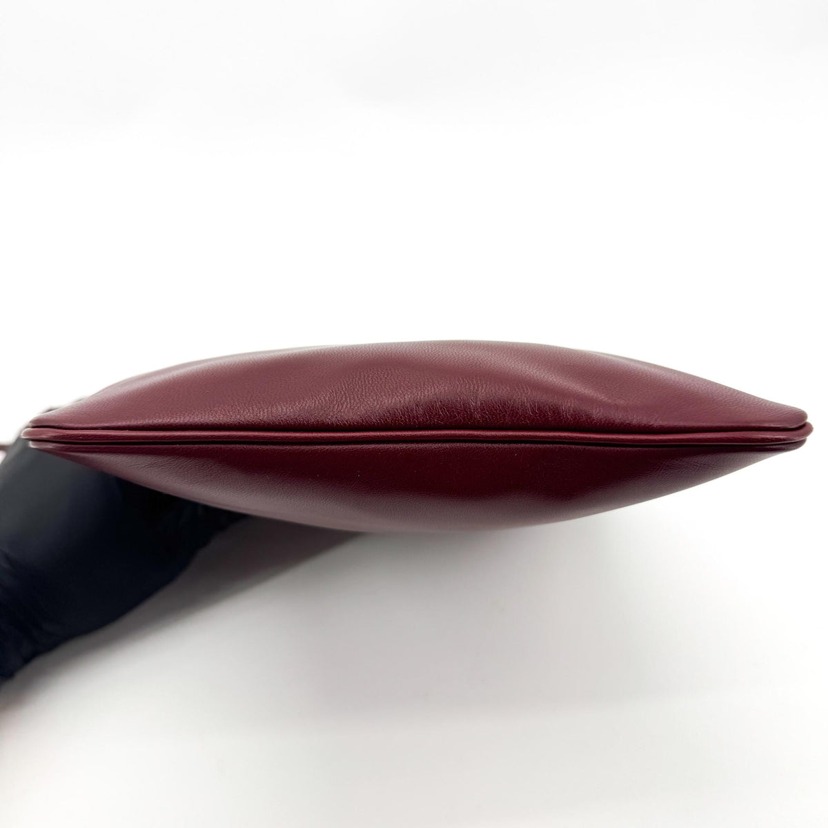 Hermes Aline Milo Lambskin And Swift Burgundy Leather Handbag (Pre-Owned)