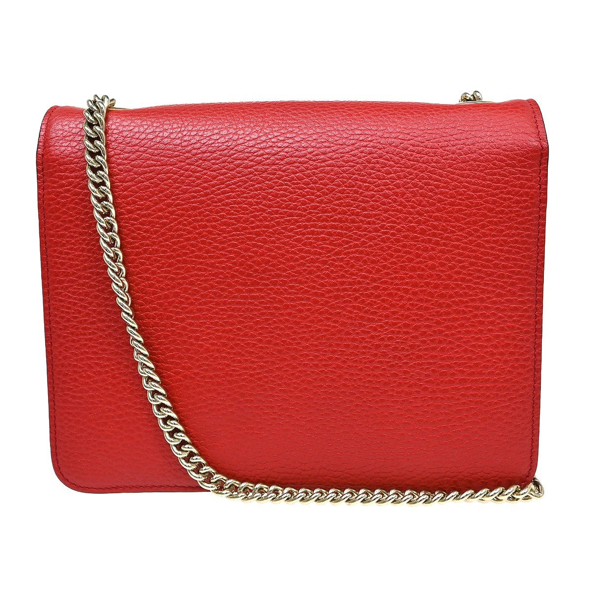 Gucci Interlocking Leather Red Leather Shoulder Bag Bag (Pre-Owned)