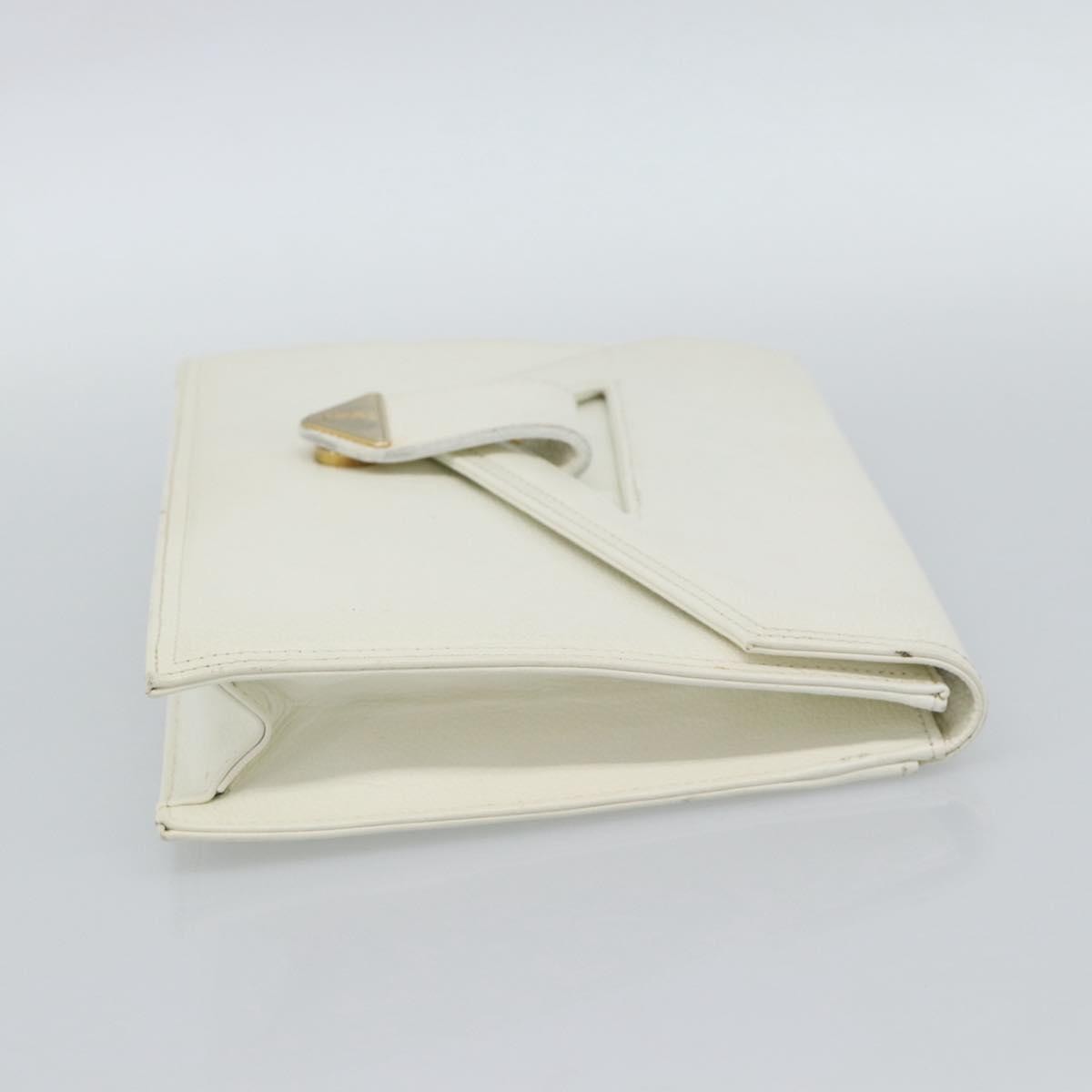Saint Laurent Vintage Leather White Leather Clutche & Pouche Bag (Pre-Owned)