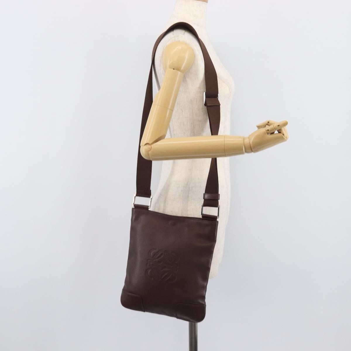 Loewe Anagram Leather Brown Leather Shoulder Bag Bag (Pre-Owned)
