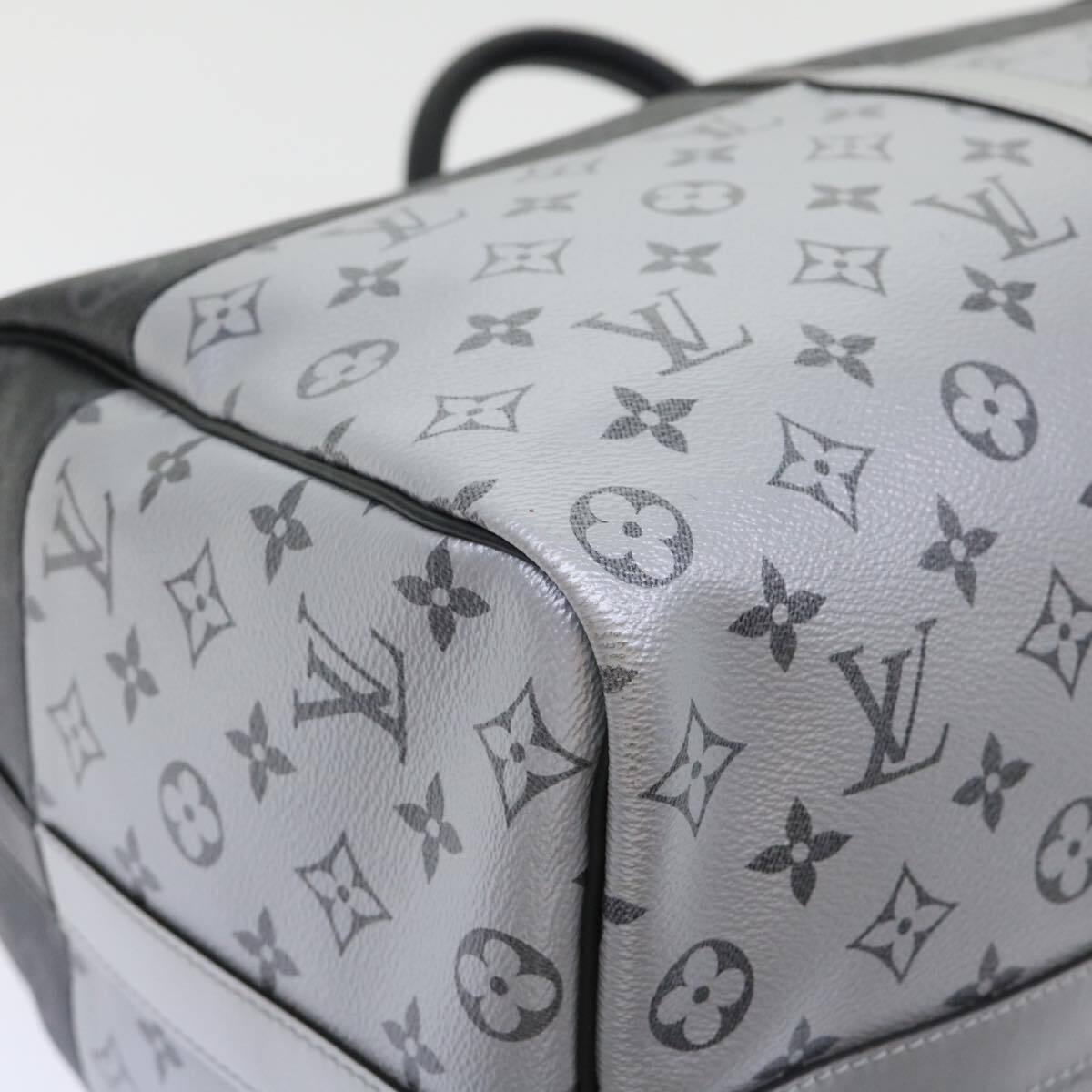 Louis Vuitton Keepall Bandouliere Monogram Eclipse Split Canvas Black Canvas Bag (Pre-Owned)