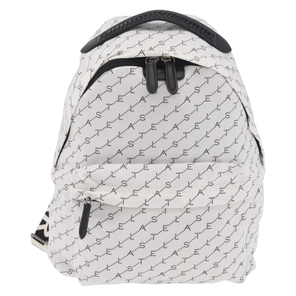 Stella Mccartney Falabella Go Monogram Monogram Canvas White Nylon Backpack Bag (Pre-Owned)