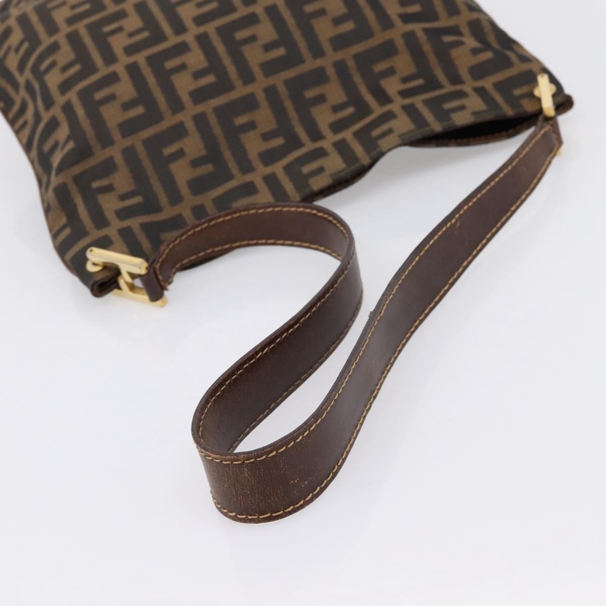 Fendi Shoulder Bag Zucca Brown Canvas Shoulder Bag Bag (Pre-Owned)