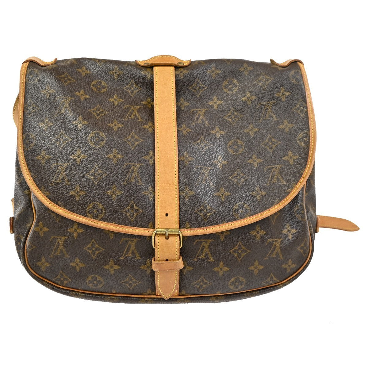 Louis Vuitton Saumur Monogram Brown Canvas Shoulder Bag Bag (Pre-Owned)