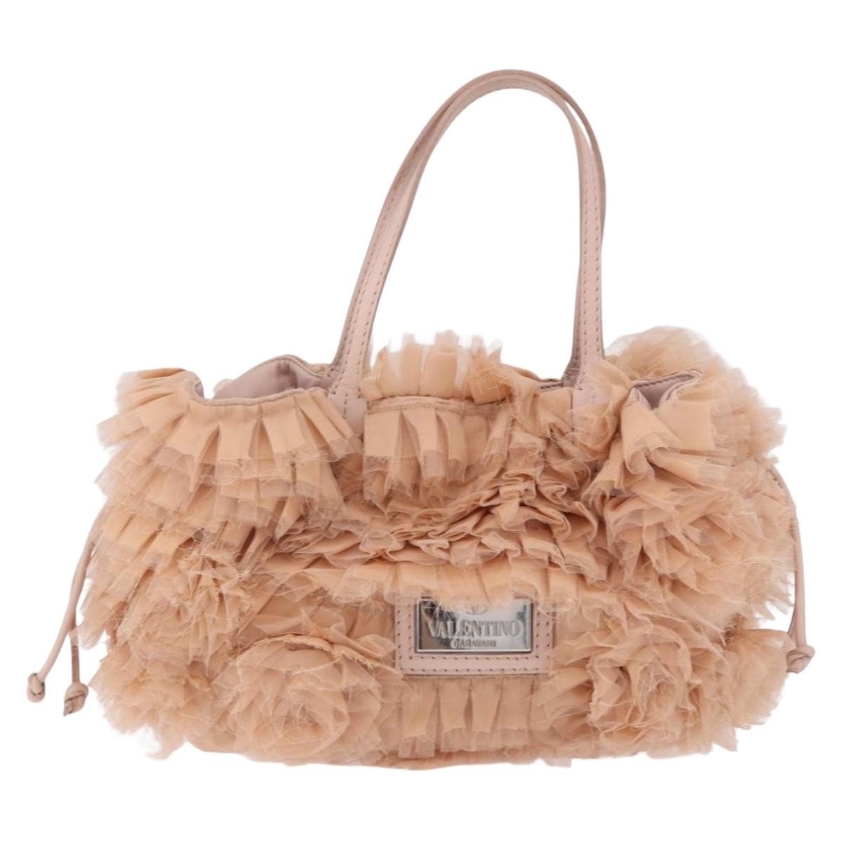 Valentino Garavani Rosier Tote Silk Pink Leather Tote Bag Bag (Pre-Owned)