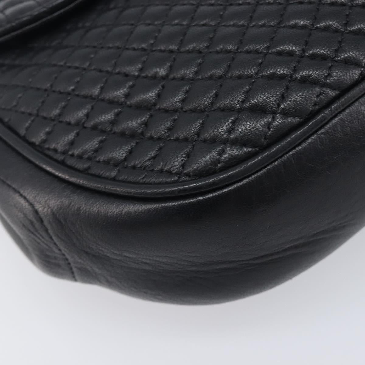 Bally Vintage Quilted Leather Black Leather Shoulder Bag Bag (Pre-Owned)