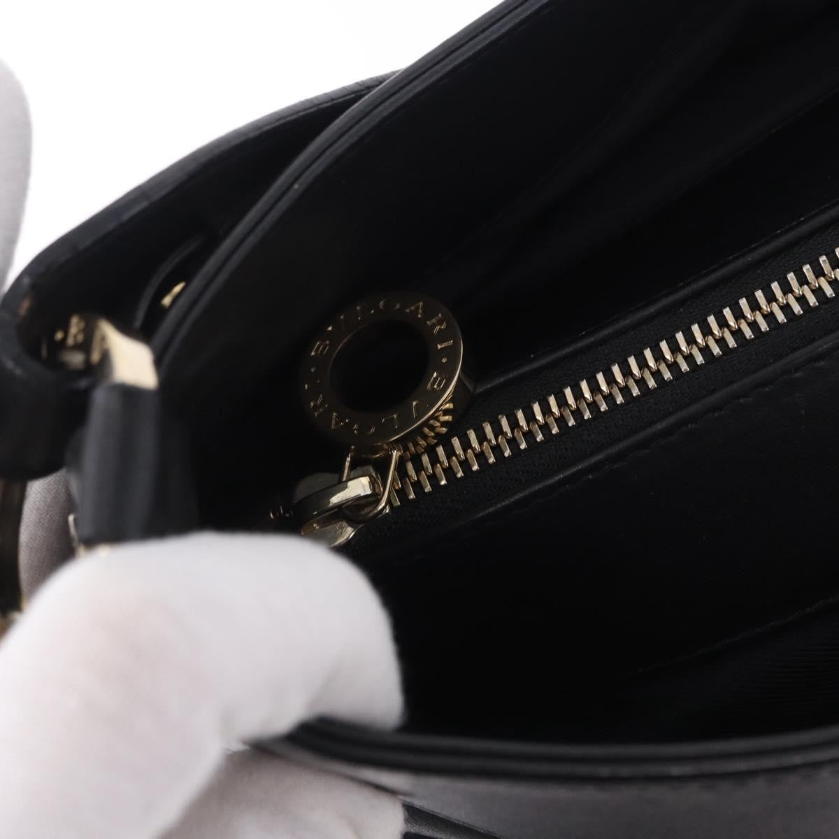 Bvlgari Chandra Hobo Leather Black Leather Handbag (Pre-Owned)