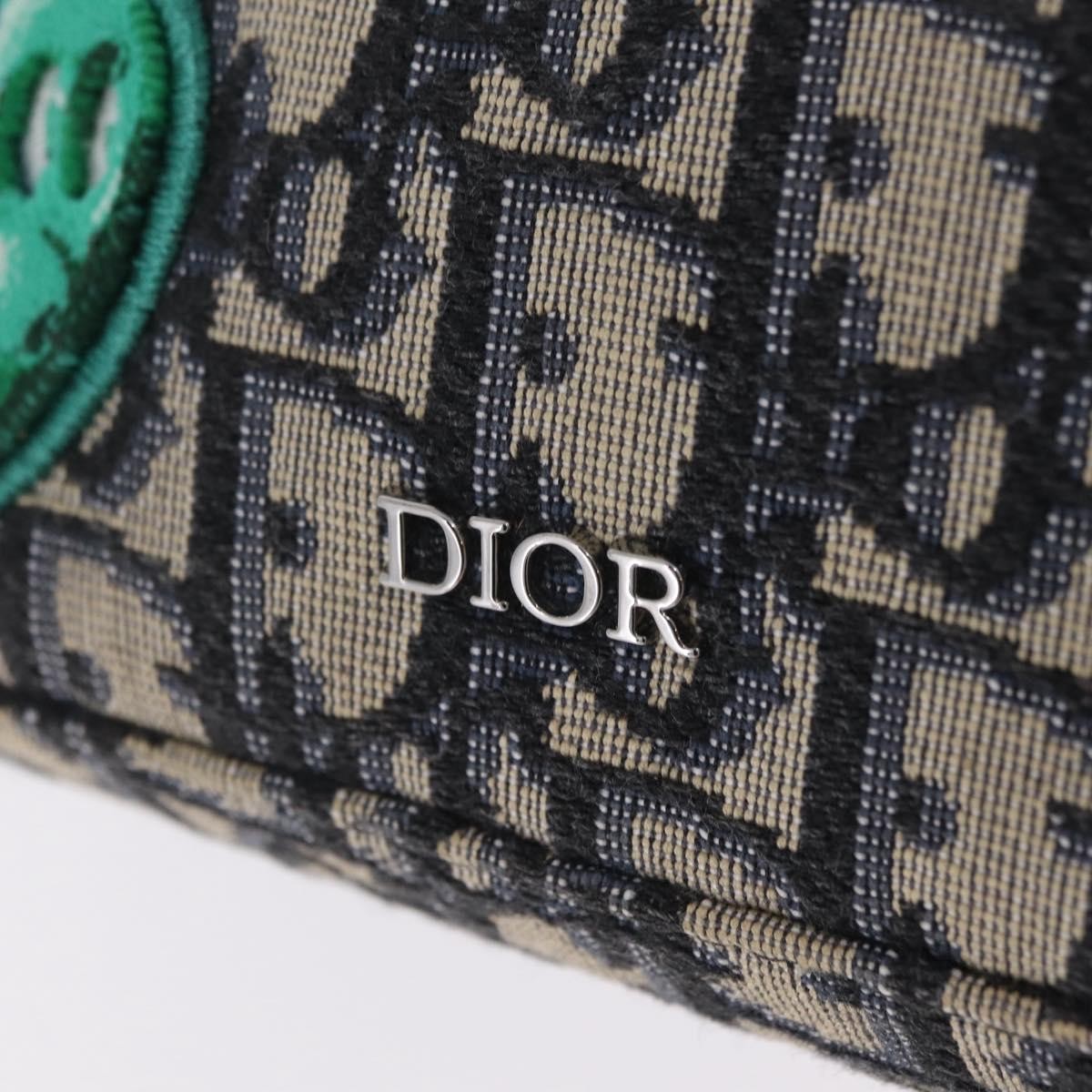 Christian Dior Kenny Scharf Safari Messenger Oblique Canvas With Applique Navy Canvas Handbag (Pre-Owned)