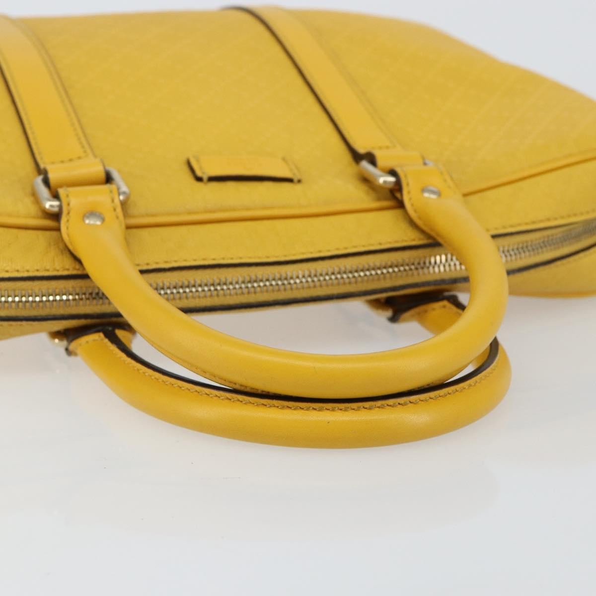 Gucci Diamante Bright Leather Yellow Leather Bag (Pre-Owned)