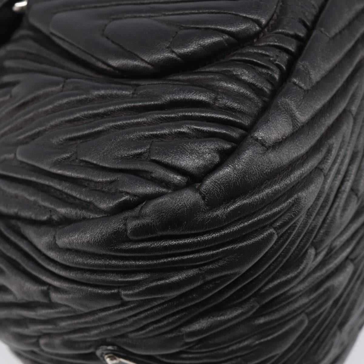 Prada Flap Chevron Nappa Black Leather Shoulder Bag Bag (Pre-Owned)