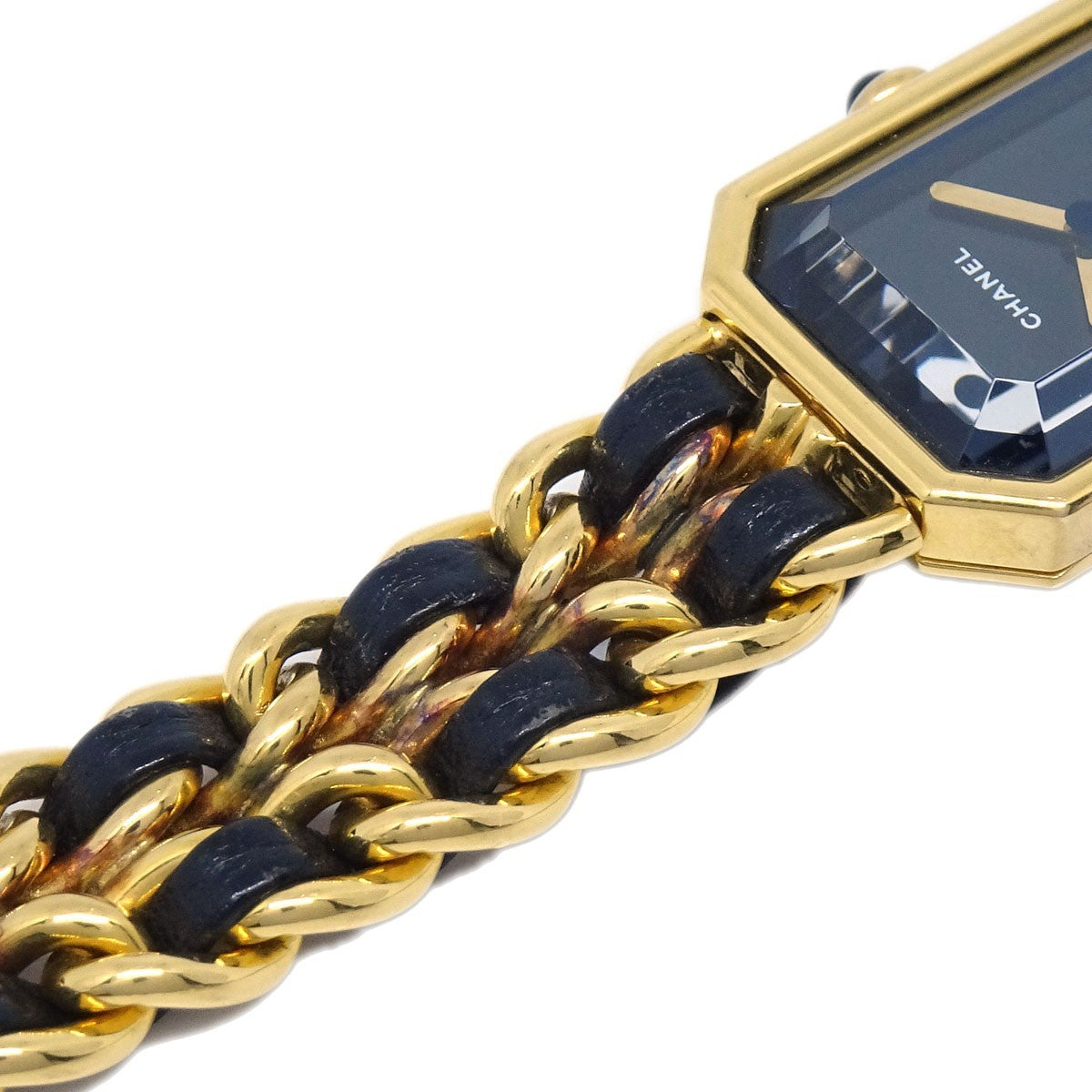 Chanel Premiere Rock Quartz Plated Metal And Leather Watch (Pre-Owned)