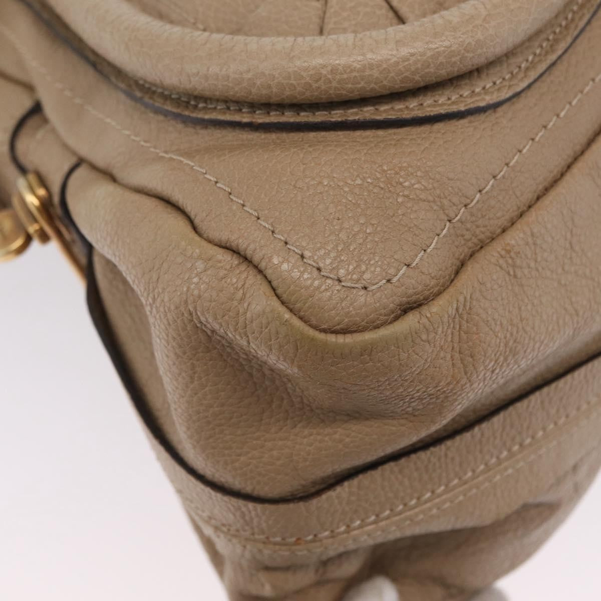 Chloe Paraty Top Handle Leather Beige Leather Handbag (Pre-Owned)