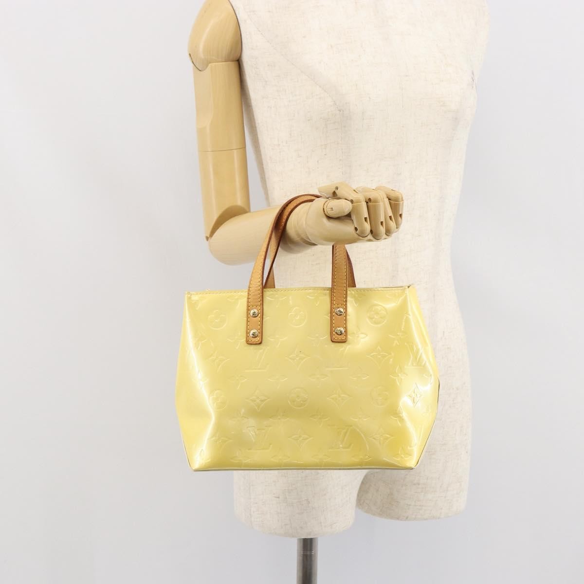 Louis Vuitton Reade Monogram Vernis Yellow Patent_Leather Handbag (Pre-Owned)