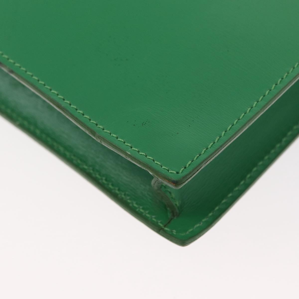 Celine Circle Logo Leather Green Leather Shoulder Bag Bag (Pre-Owned)