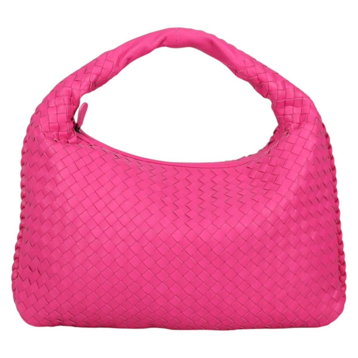 Bottega Veneta Veneta Hobo Intrecciato Nappa Pink Leather Bag (Pre-Owned)