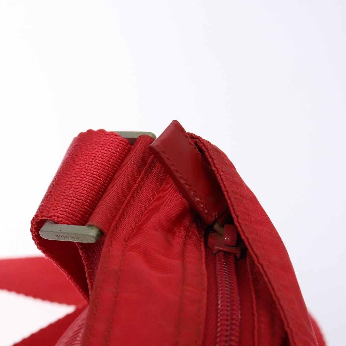 Prada Flat Messenger Tessuto Red Nylon Bag (Pre-Owned)