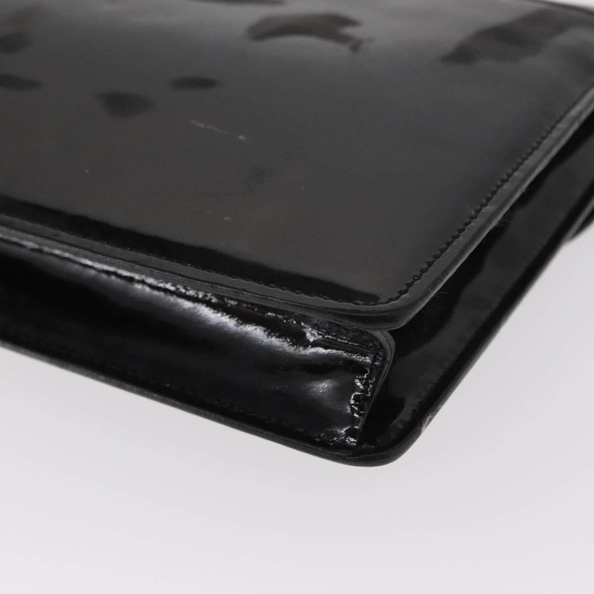 Celine Clutch Enamel Black Patent_Leather Clutche & Pouche Bag (Pre-Owned)