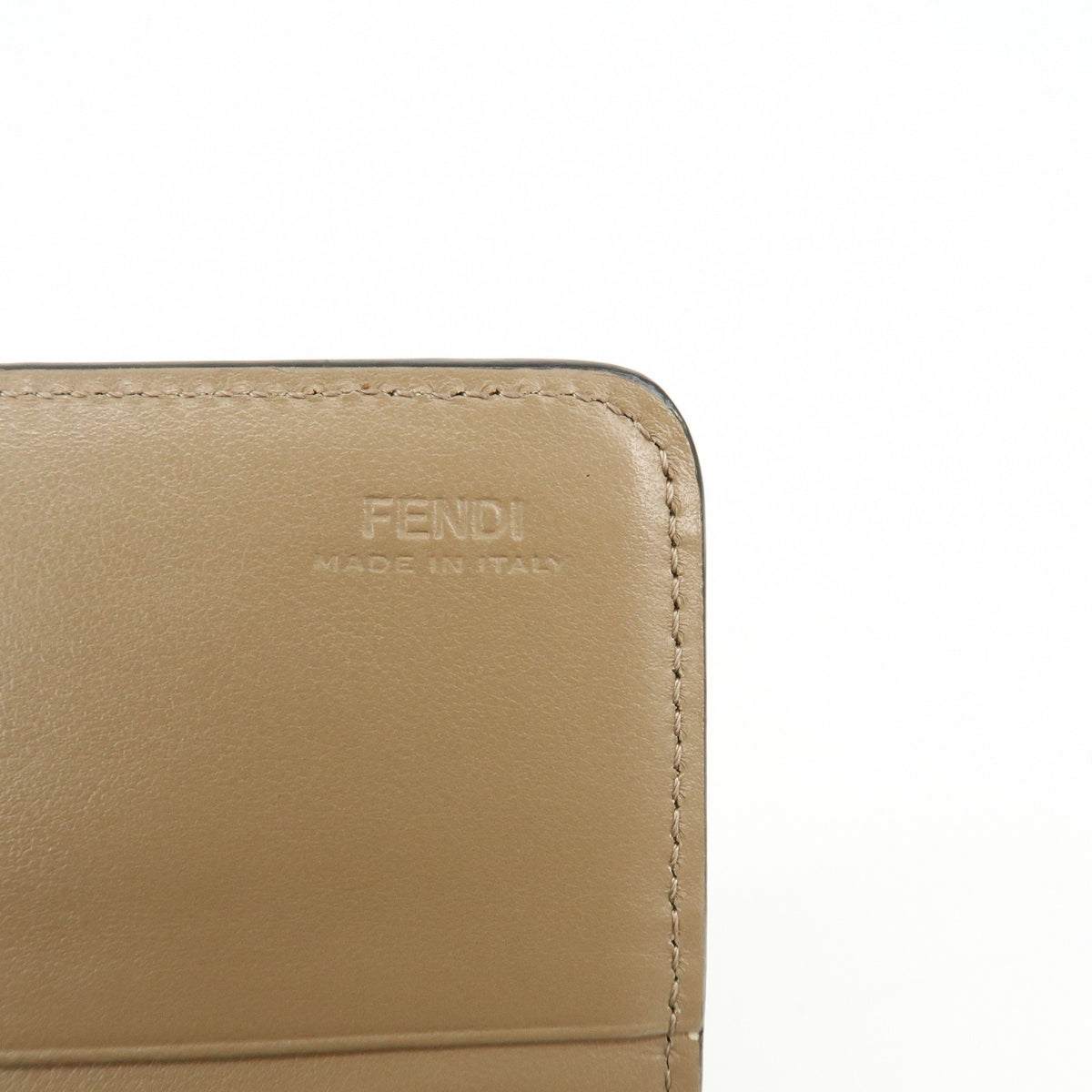 Fendi Continental Wallet On Chain Studded Leather Beige Leather Crossbody Bag Bag (Pre-Owned)