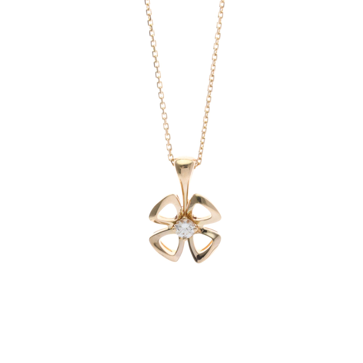 Bvlgari Fiorever Pendant 18K Rose Gold With Ruby And Diamonds Gold Pink_Gold Necklace Jewelry (Pre-Owned)