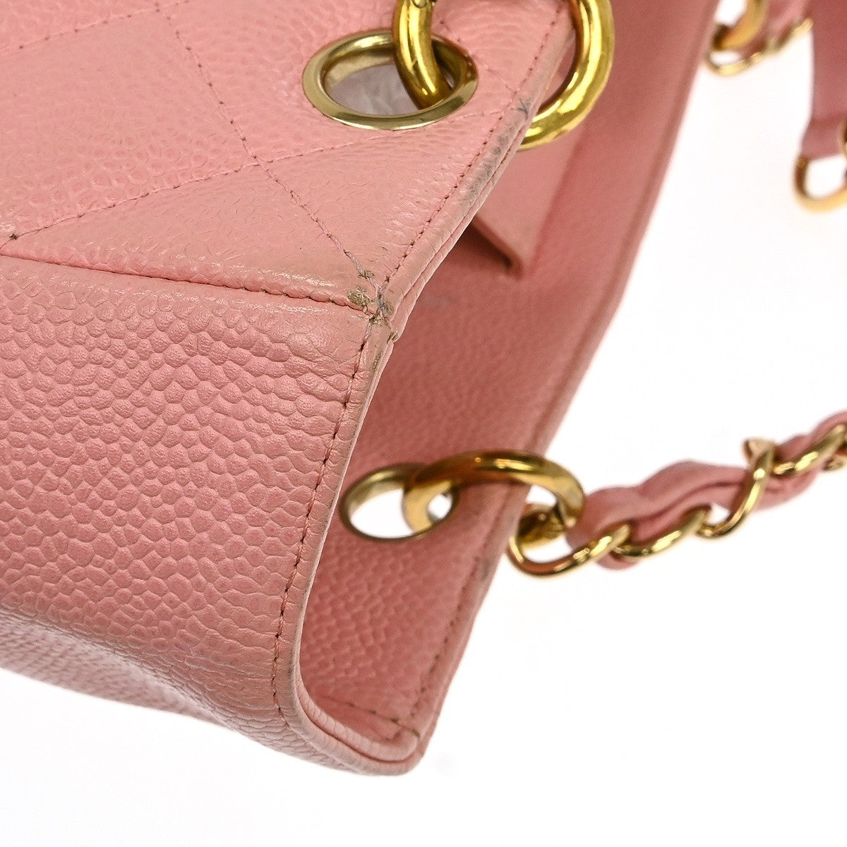 Chanel Petite Shopping Quilted Caviar Pink Leather Tote Bag Bag (Pre-Owned)