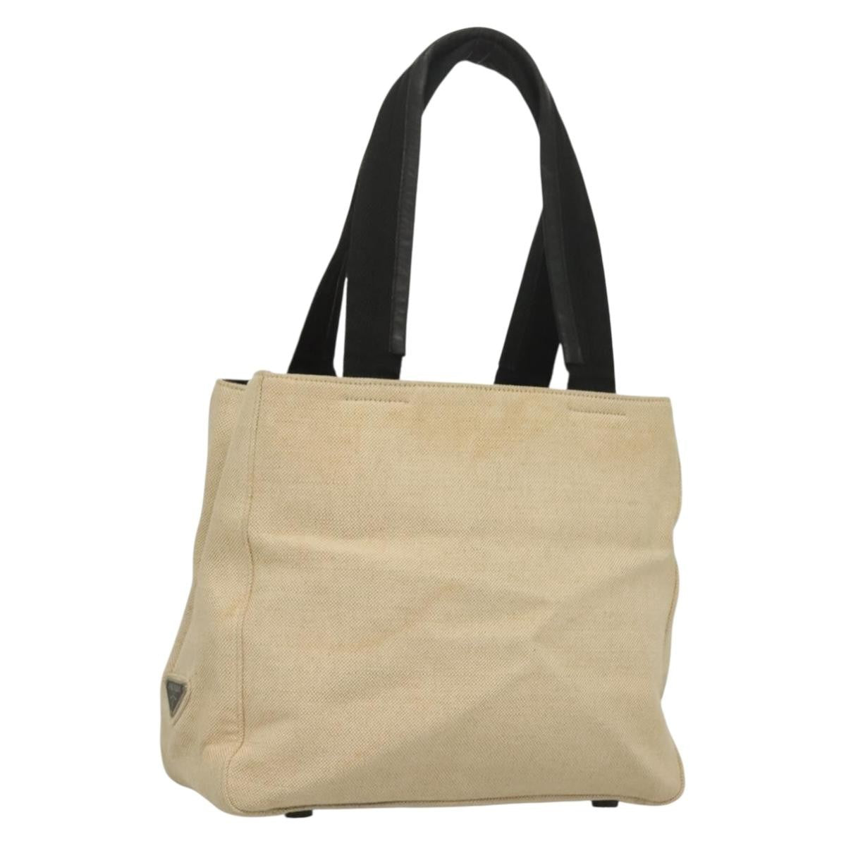 Prada Sport Canvas Beige Canvas Tote Bag Bag (Pre-Owned)