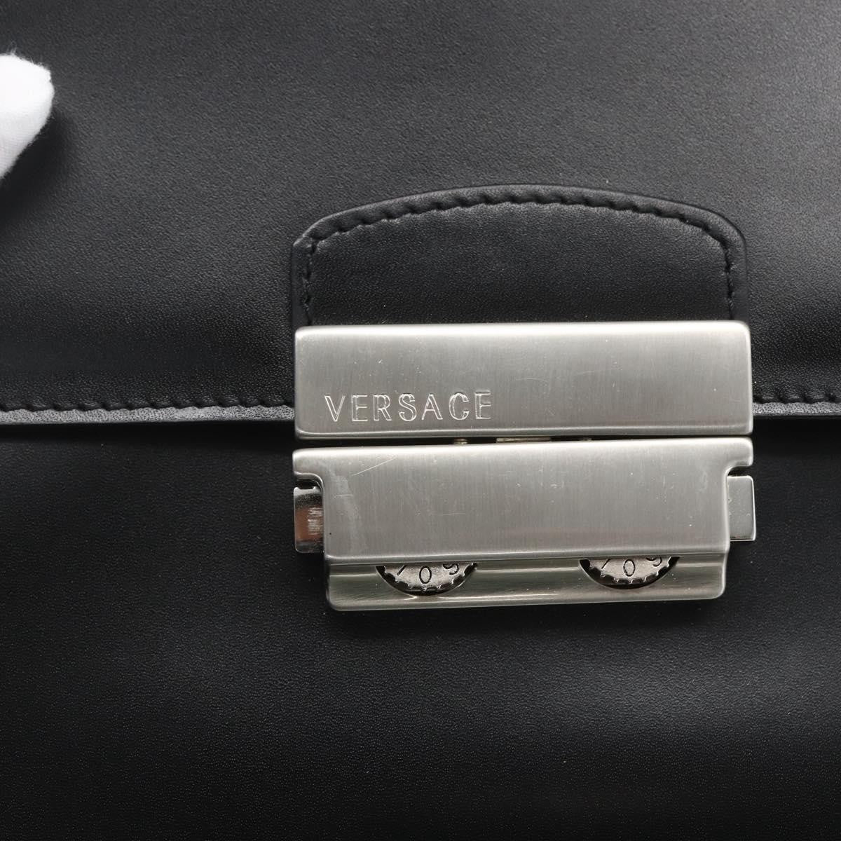 Versace Vintage Clutch Leather Black Leather Clutche & Pouche Bag (Pre-Owned)