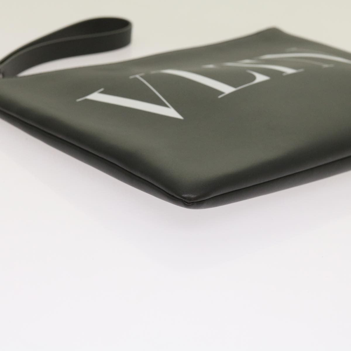 Valentino Garavani Vltn Wristlet Clutch Printed Leather Black Leather Clutche & Pouche Bag (Pre-Owned)