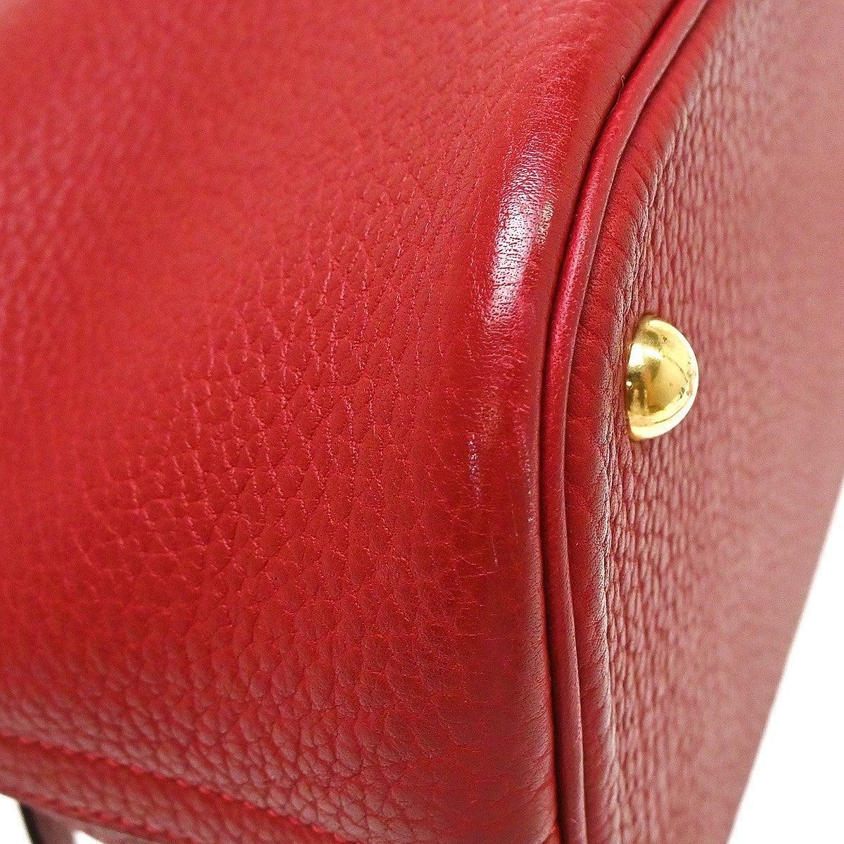 Hermes Bolide Clemence Red Leather Handbag (Pre-Owned)