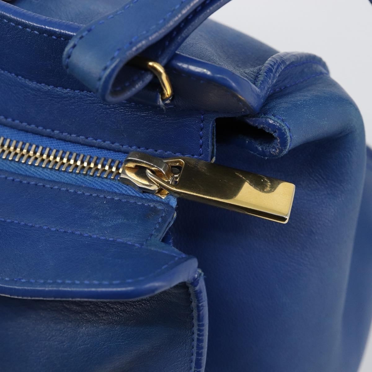 Saint Laurent Classic Y Cabas Leather Blue Leather Tote Bag Bag (Pre-Owned)
