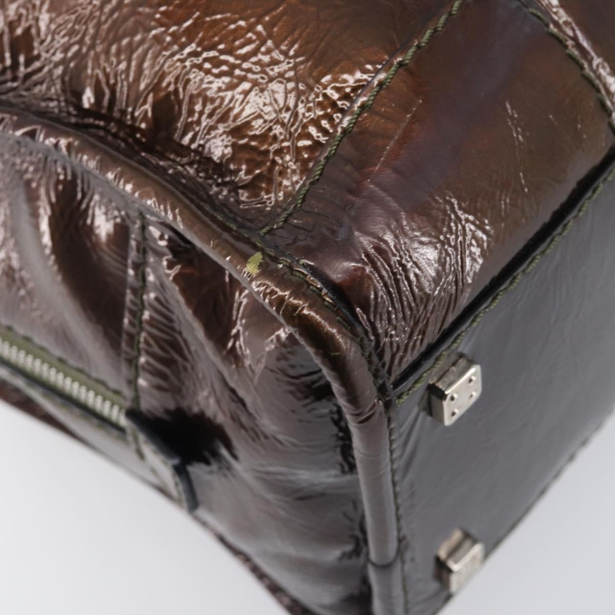 Loewe Amazona Patent Brown Patent_Leather Handbag (Pre-Owned)
