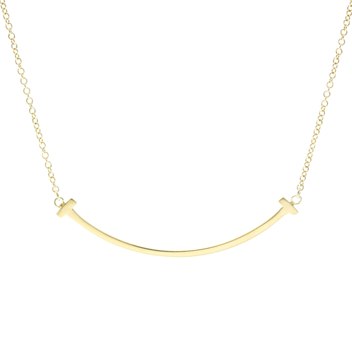 Tiffany & Co. T Smile Pendant 18K Yellow Gold Gold Yellow_Gold Necklace Jewelry (Pre-Owned)