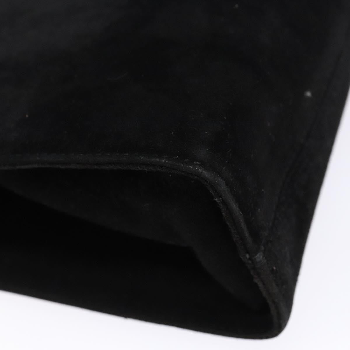 Salvatore Ferragamo Gancini Chain Suede Black Suede Shoulder Bag Bag (Pre-Owned)