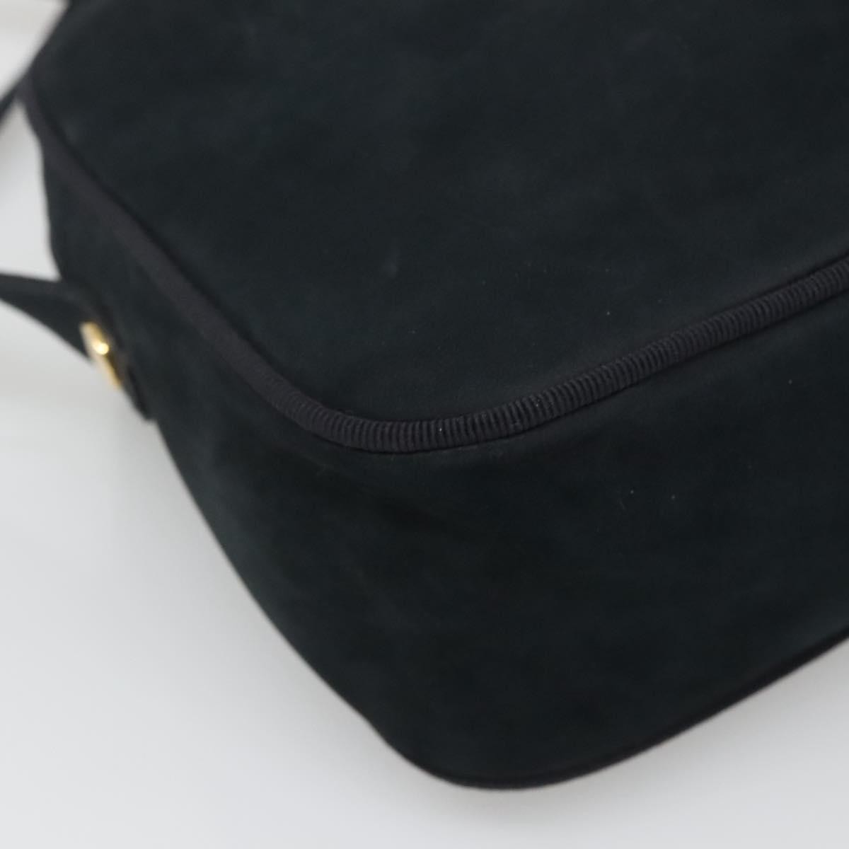 Salvatore Ferragamo Vara Bow Camera Leather Navy Suede Shoulder Bag Bag (Pre-Owned)