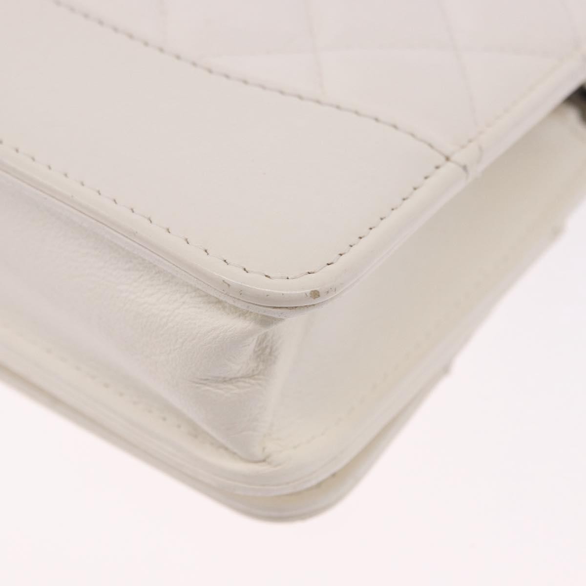 Chanel Wallet On Chain Lambskin White Leather Shoulder Bag Bag (Pre-Owned)