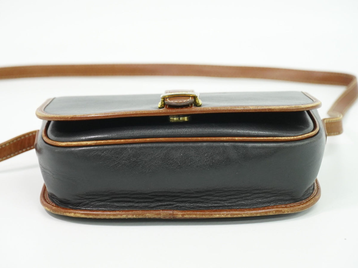Celine Flap Shoulder Leather Black Leather Shoulder Bag Bag (Pre-Owned)
