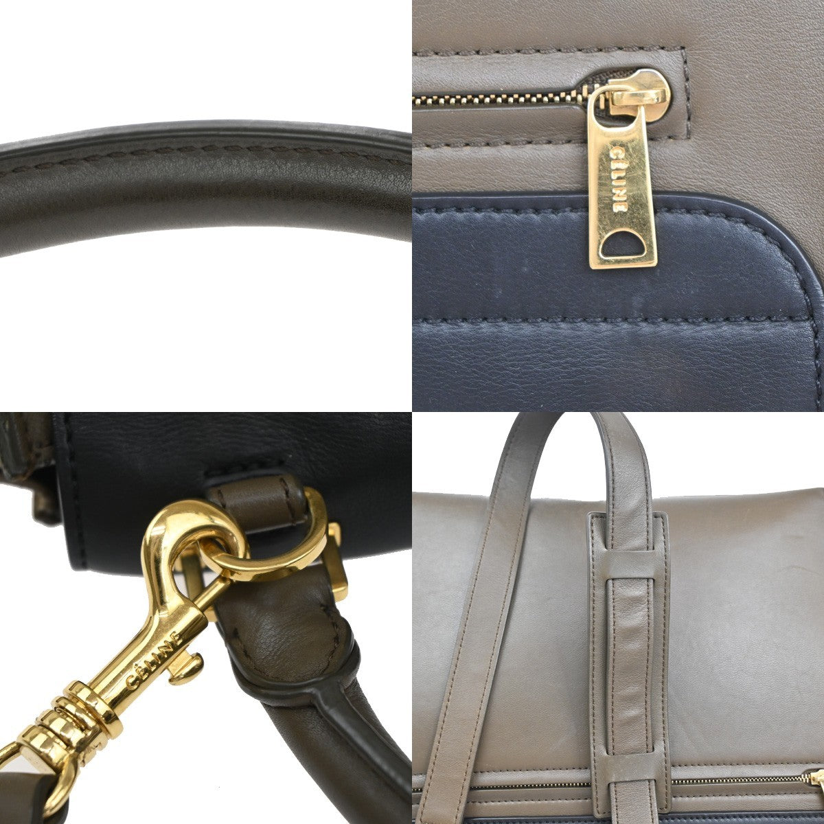 Celine Trapeze Leather With Suede Multicolour Leather Handbag (Pre-Owned)