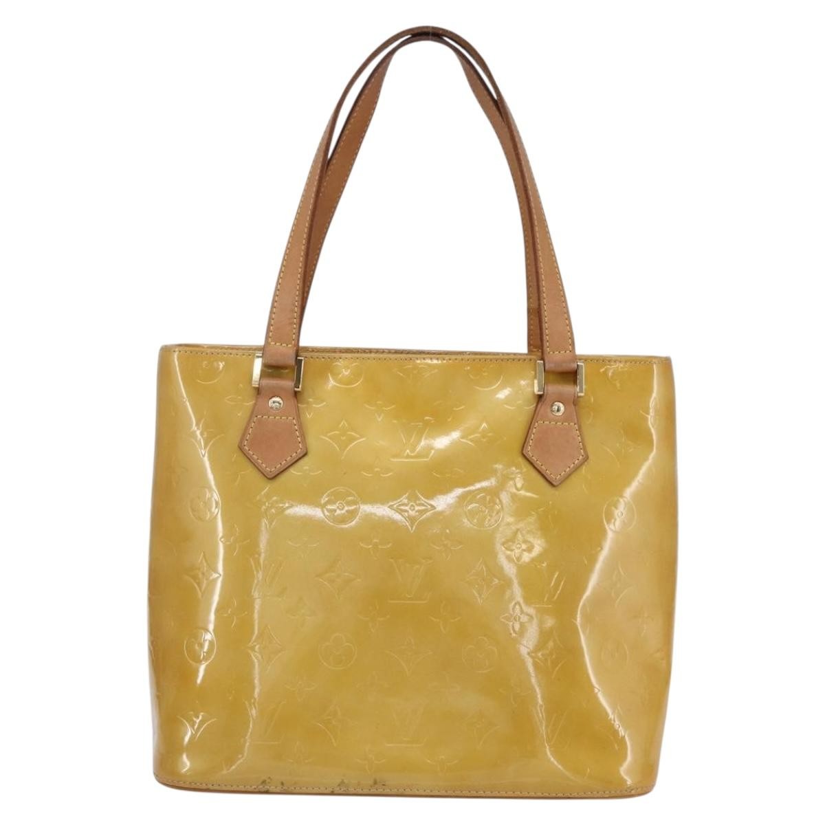 Louis Vuitton Houston Monogram Vernis Beige Patent_Leather Handbag (Pre-Owned)